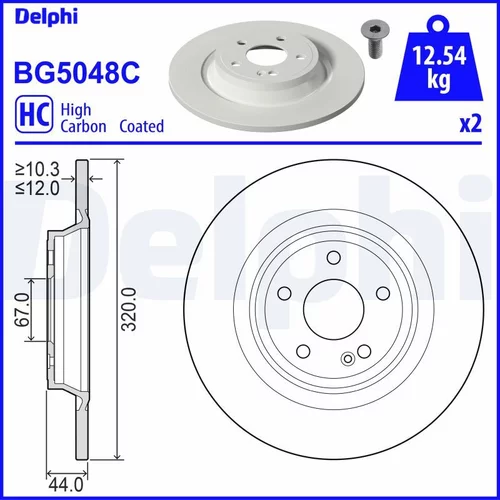 Brzdový kotúč DELPHI BG5048C