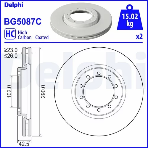 Brzdový kotúč DELPHI BG5087C