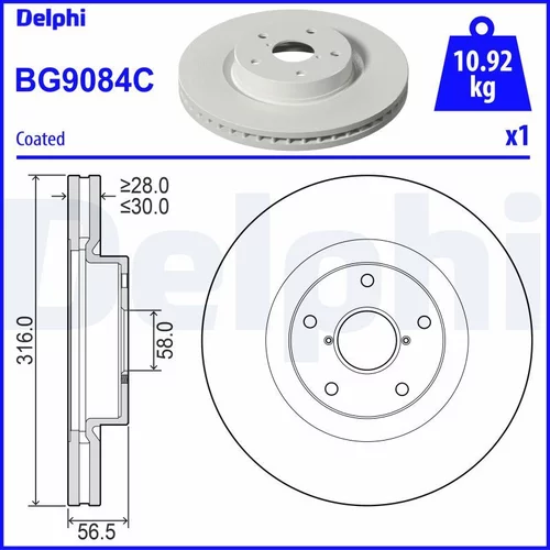 Brzdový kotúč BG9084C /DELPHI/