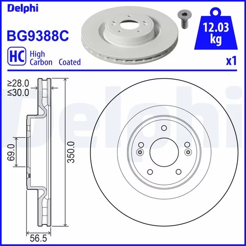 Brzdový kotúč DELPHI BG9388C