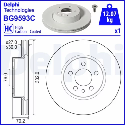 Brzdový kotúč DELPHI BG9593C