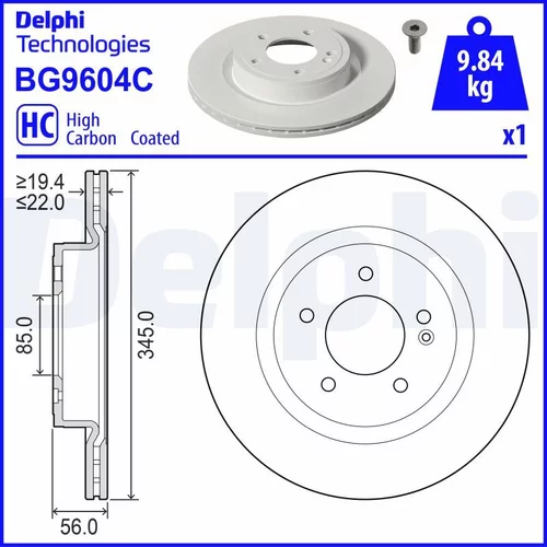 Brzdový kotúč DELPHI BG9604C