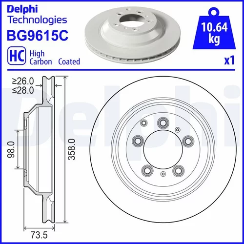 Brzdový kotúč DELPHI BG9615C