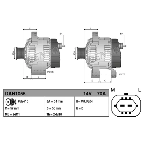 Alternátor DAN1055 /DENSO/ - obr. 3