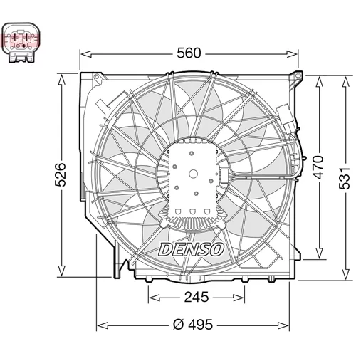 Ventilátor chladenia motora DENSO DER05008