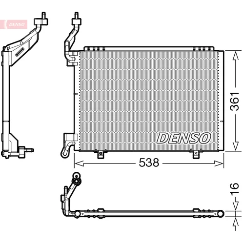 Kondenzátor klimatizácie DENSO DCN10037