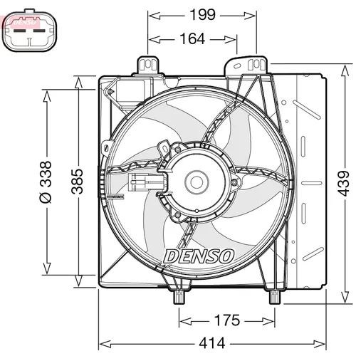 Ventilátor chladenia motora DENSO DER07011