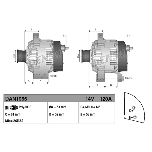 Alternátor DAN1066 /DENSO/ - obr. 3