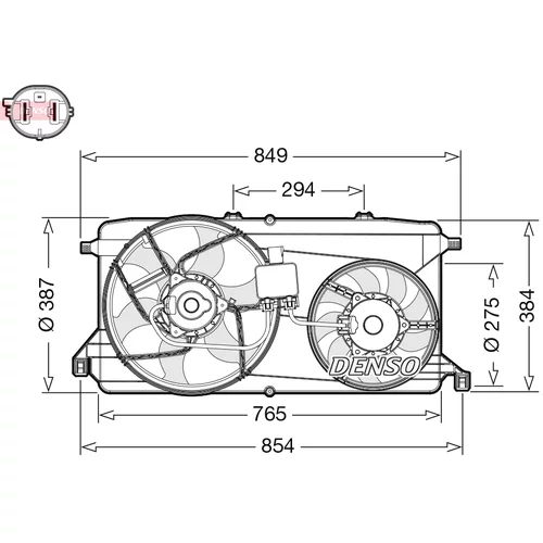 Ventilátor chladenia motora DENSO DER10009