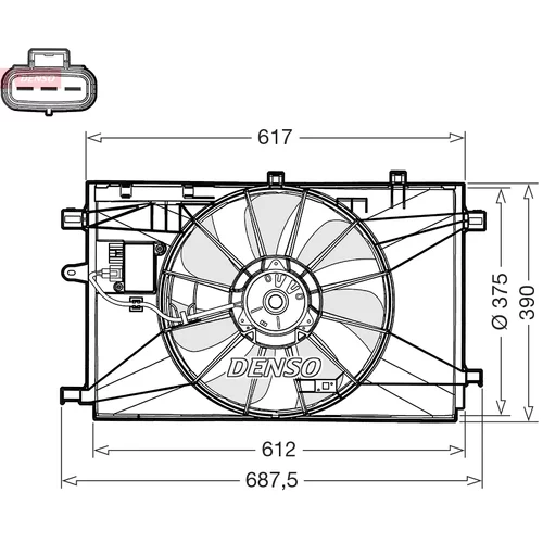 Ventilátor chladenia motora DENSO DER50003