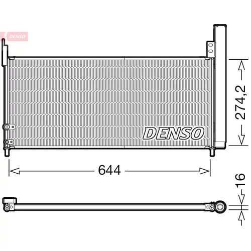 Kondenzátor klimatizácie DENSO DCN50116