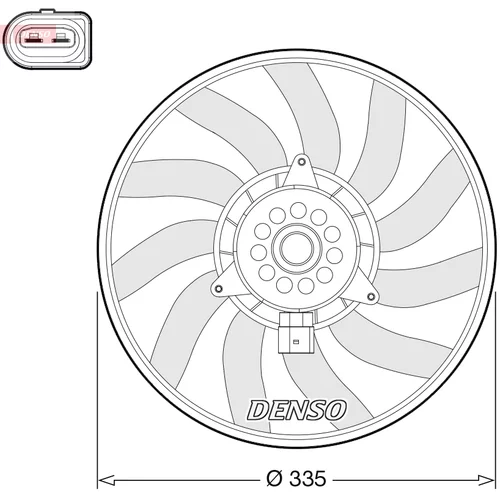 Ventilátor chladenia motora DENSO DER02008