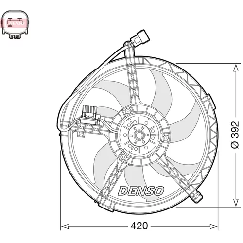 Ventilátor chladenia motora DENSO DER05009