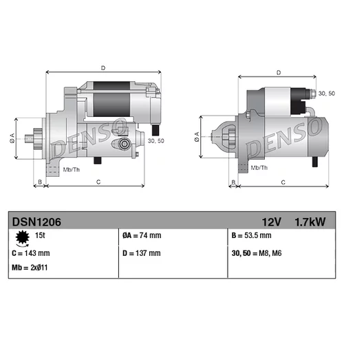 Štartér DSN1206 /DENSO/ - obr. 3