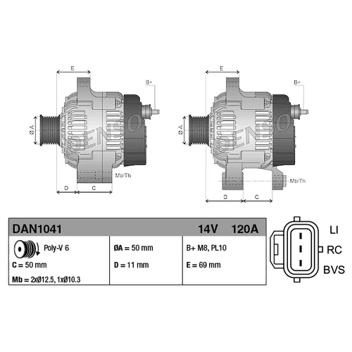 Alternátor DAN1041 /DENSO/ - obr. 3