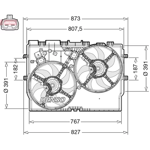 Ventilátor chladenia motora DENSO DER09311