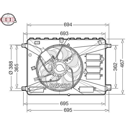 Ventilátor chladenia motora DENSO DER10010