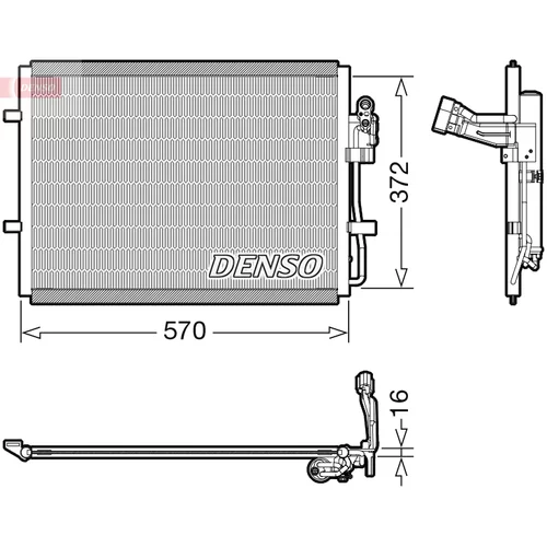Kondenzátor klimatizácie DENSO DCN44016