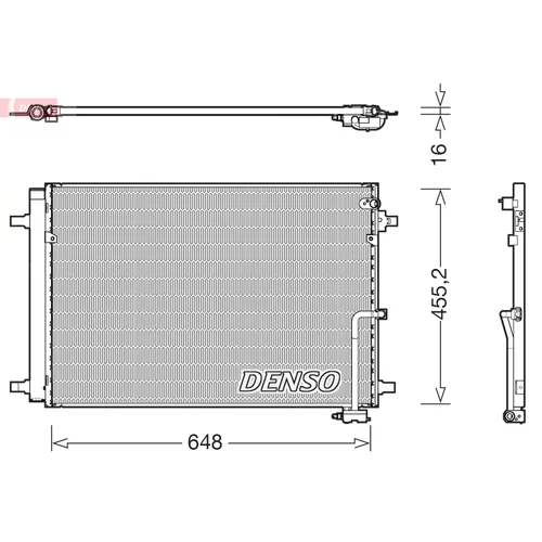 Kondenzátor klimatizácie DENSO DCN02042
