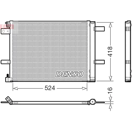 Kondenzátor klimatizácie DENSO DCN07062