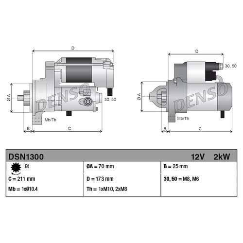 Štartér DENSO DSN1300 - obr. 3