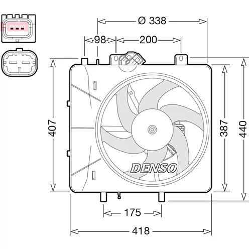 Ventilátor chladenia motora DENSO DER07010