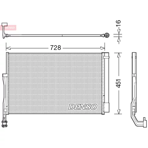 Kondenzátor klimatizácie DENSO DCN02007