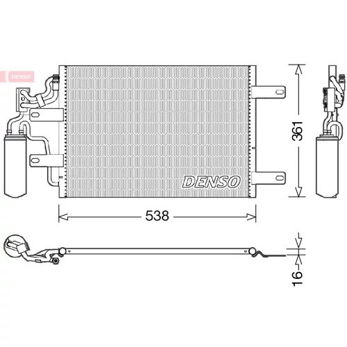 Kondenzátor klimatizácie DENSO DCN20025