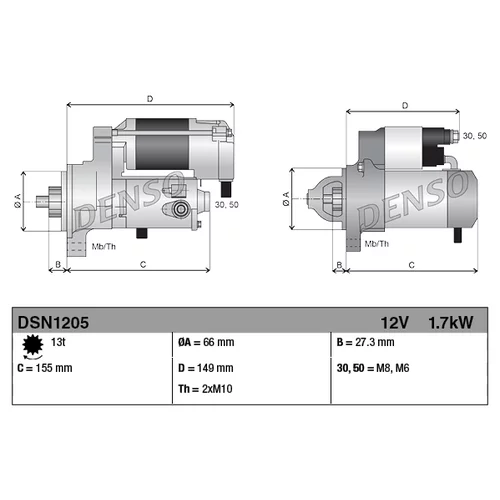 Štartér DSN1205 /DENSO/ - obr. 3