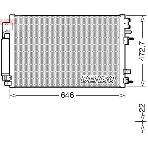 Kondenzátor klimatizácie DENSO DCN13022