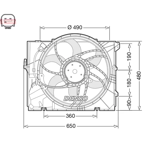 Ventilátor chladenia motora DENSO DER05011