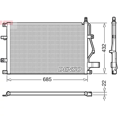 Kondenzátor klimatizácie DENSO DCN33013