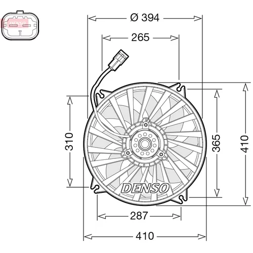 Ventilátor chladenia motora DENSO DER07012