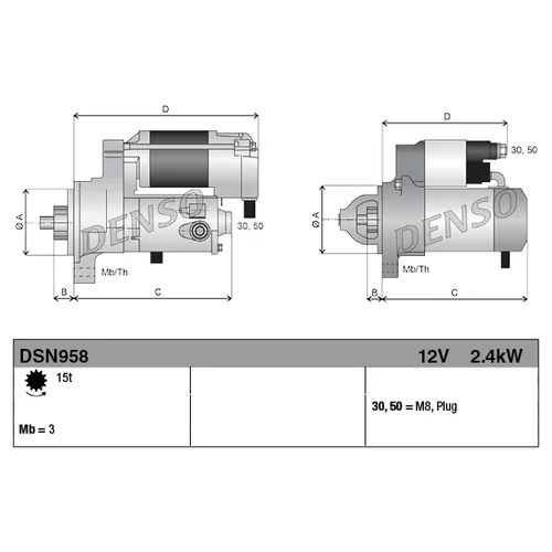 Štartér DENSO DSN958 - obr. 3