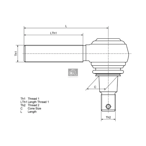 Hlava/čap spojovacej tyče riadenia DT Spare Parts 2.53004 - obr. 1