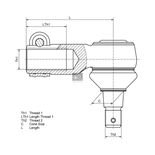 Hlava/čap spojovacej tyče riadenia DT Spare Parts 6.51200 - obr. 1