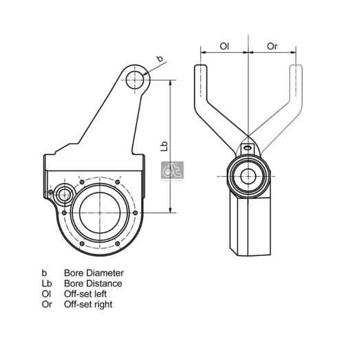 Pákový ovládač brzdového systému DT Spare Parts 3.62408