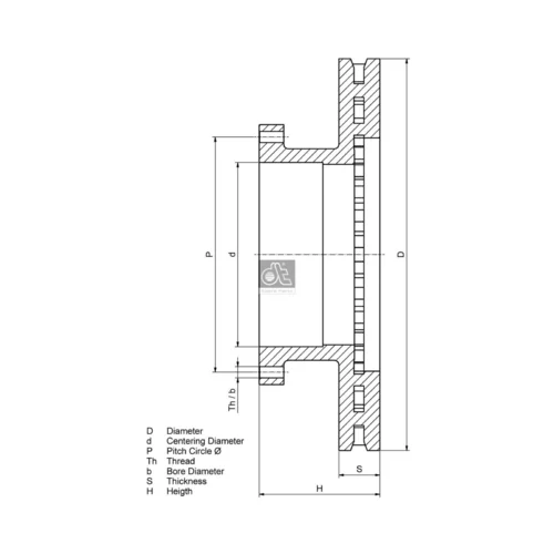 Brzdový kotúč DT Spare Parts 4.63996 - obr. 1