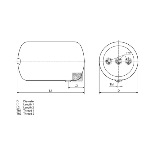 Zásobník vzduchu pre pneumatický systém DT Spare Parts 4.66435 - obr. 1