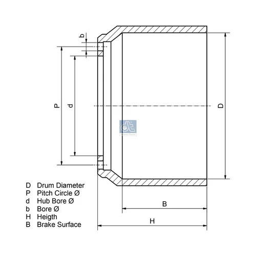 Brzdový bubon DT Spare Parts 10.33205 - obr. 1