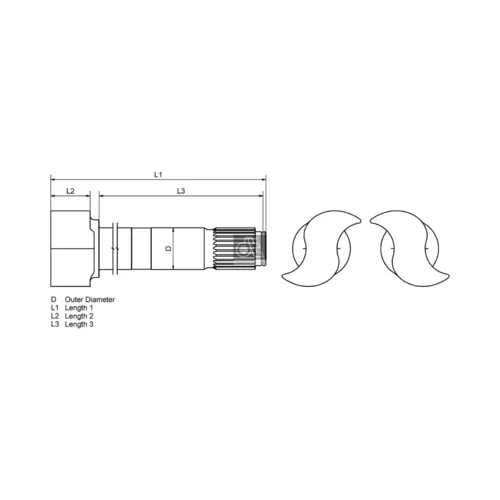 Hriadeľ brzdového kľúča pre bubnovú brzdu DT Spare Parts 3.62503 - obr. 1