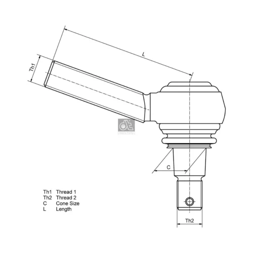 Hlava/čap spojovacej tyče riadenia DT Spare Parts 2.53155 - obr. 1