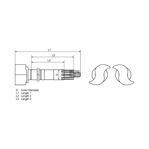 Hriadeľ brzdového kľúča pre bubnovú brzdu DT Spare Parts 10.13115 - obr. 1