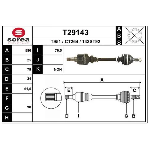 Hnací hriadeľ EAI T29143