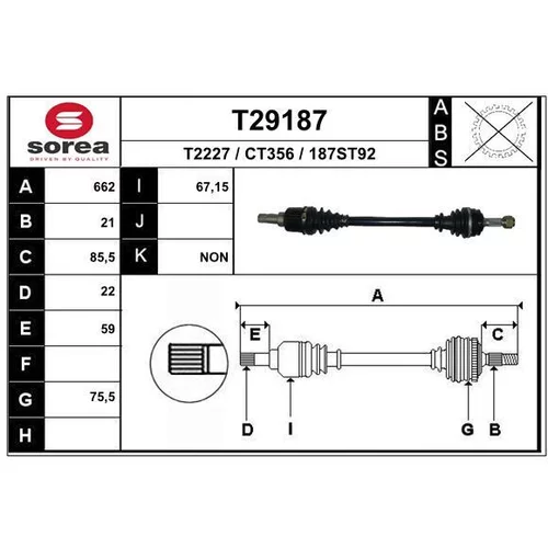 Hnací hriadeľ EAI T29187