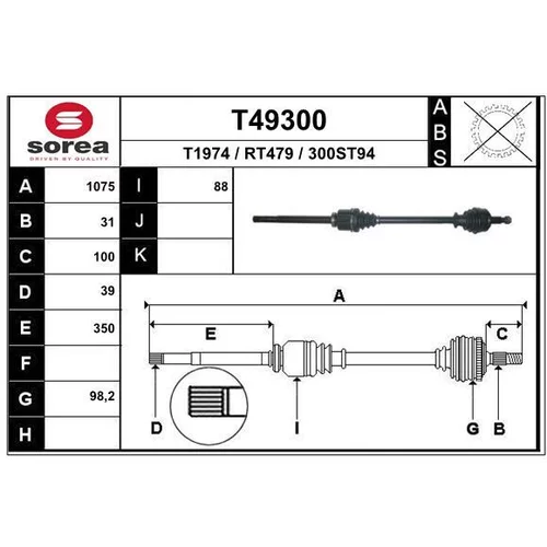 Hnací hriadeľ EAI T49300