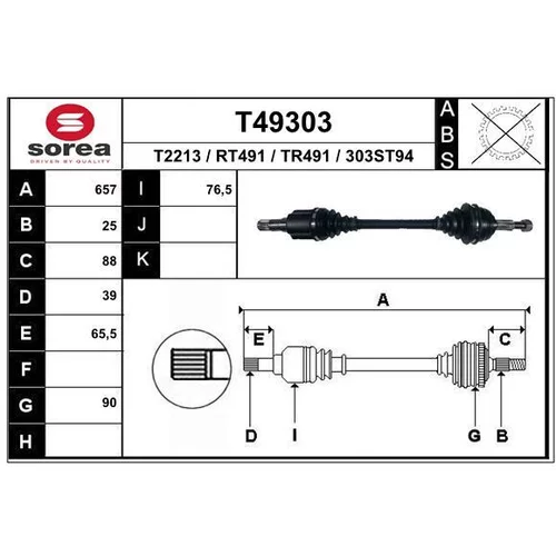 Hnací hriadeľ EAI T49303