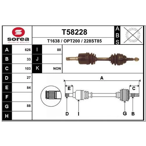 Hnací hriadeľ EAI T58228