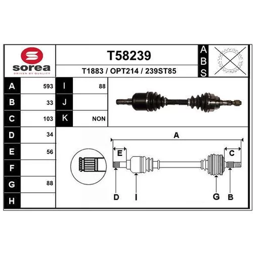 Hnací hriadeľ EAI T58239