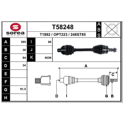 Hnací hriadeľ EAI T58248